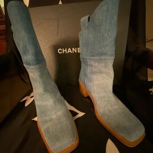 Chanel Denim Boots